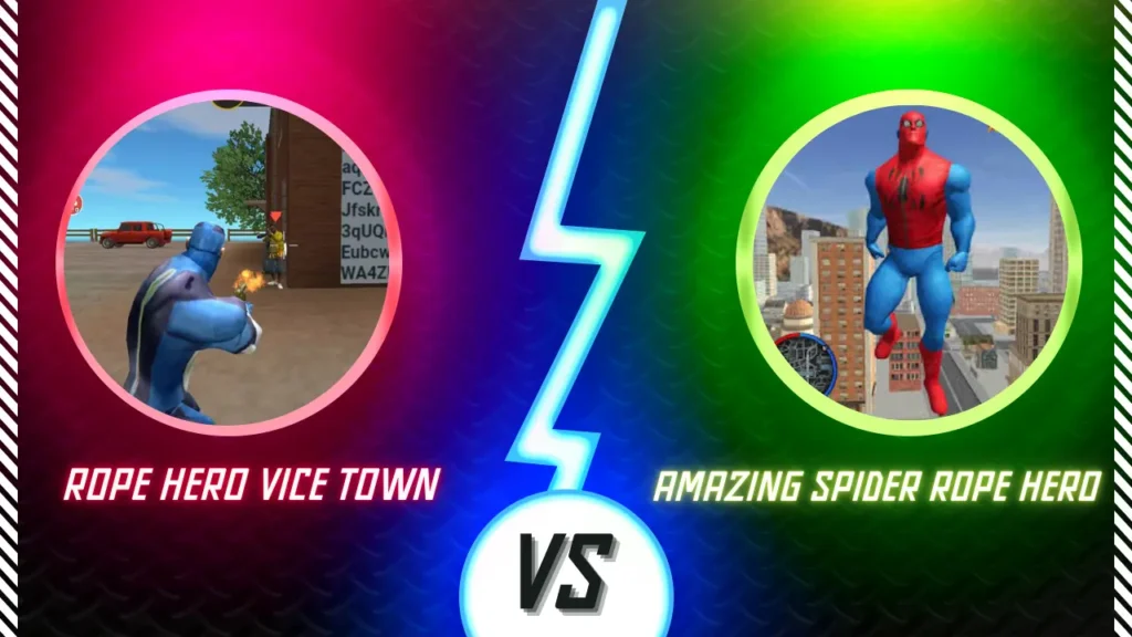 Rope Hero Vice Town vs Amazing Spider Rope Hero