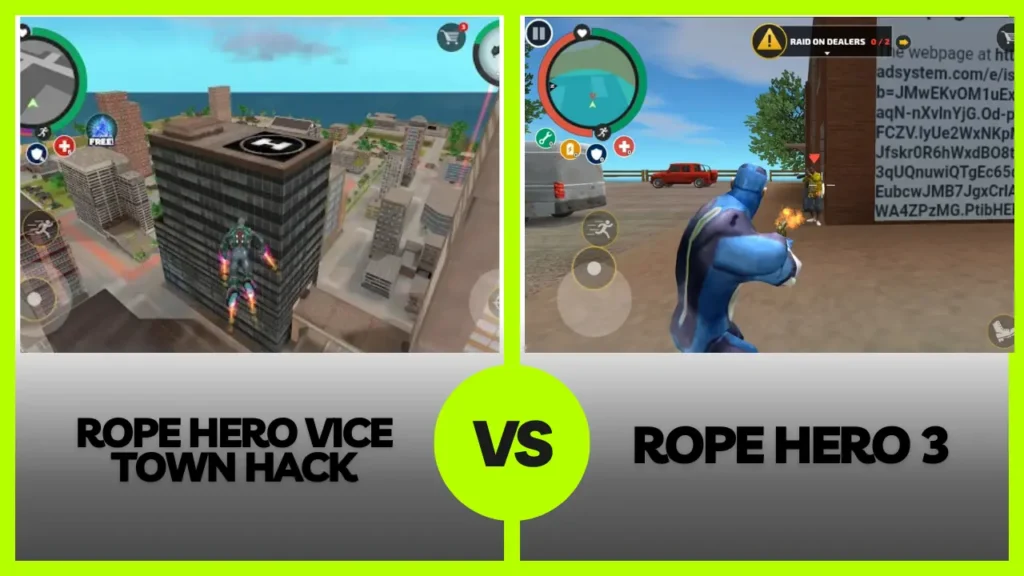 Rope Hero Vice Town Hack vs Rope Hero 3 Mod APK