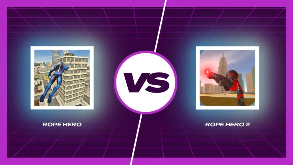 Rope Hero Vice Town vs. Rope Hero 2 Mod APK